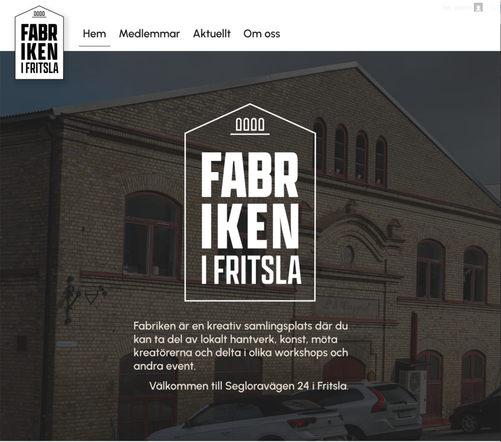 Skärmdump från webbplatsen Fabrikenifritsla.se